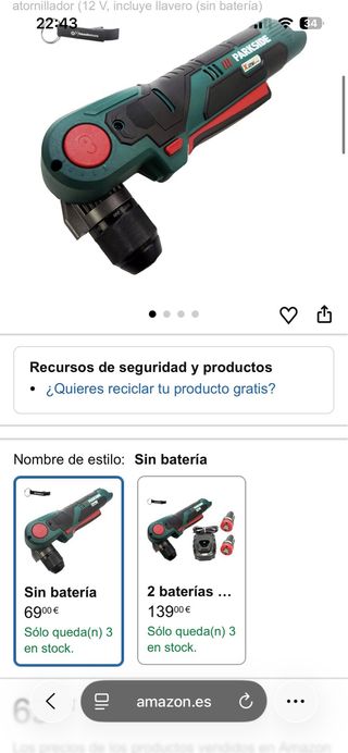 Taladro Parkside 12V X-Team