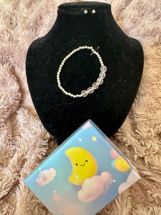 Conjunto Pulsera y Pendientes Perlas