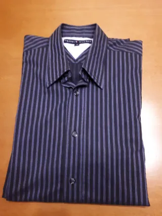 Camicia Tommy Hilfiger a righe blu e grigio