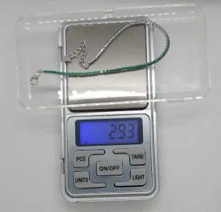 Pulsera Riviere Plata 925 con Piedras Verdes