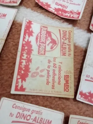 9 Cromos Jurassic Park Dino-Album Bimbo