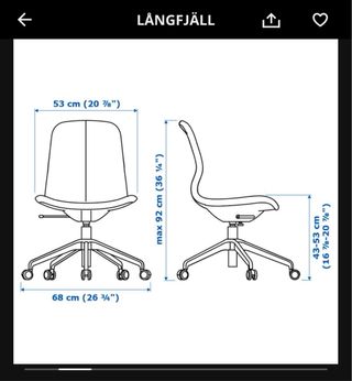 Silla de trabajo Ikea LANGFJALL beige