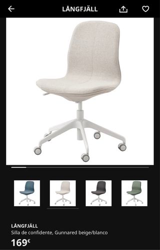 Silla de trabajo Ikea LANGFJALL beige