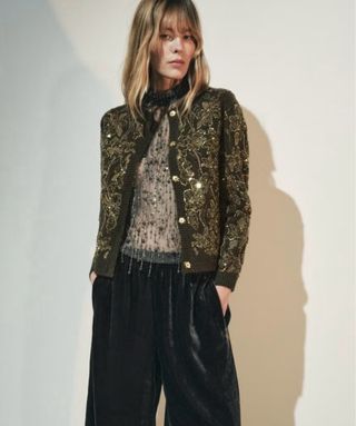 Cárdigan de punto lentejuelas