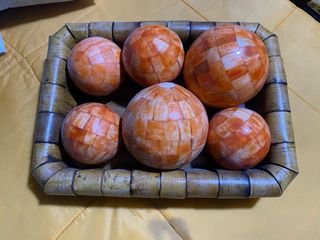 Centrotavola decorativo in bambu e pietra