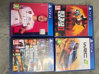 Pacchetto 4 Giochi PS4: FIFA 20, Red Dead 2, GTA V, WRC