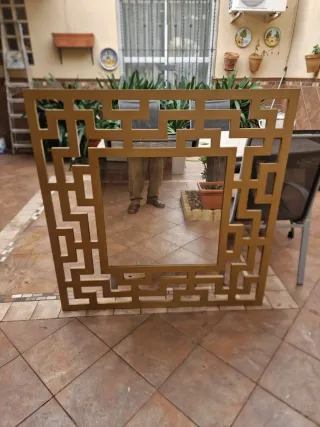 Specchio in Metallo e Legno 1,20x1,20m