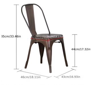 4 Sedie Metalliche Stile Industriale Marrone