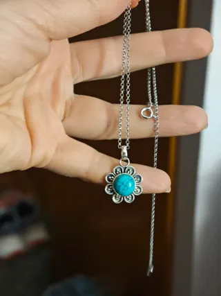 Colgante Plata Turquesa con cadena