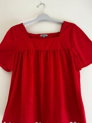 Blusa TEX Woman Roja Talla L Bordada