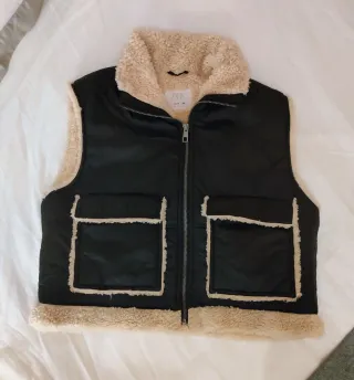 Chaleco Zara Borreguillo Negro Talla 13-14