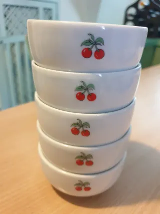 5 Ciotoline Richard Ginori Porcellana Ciliegie