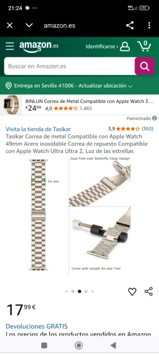 Correa de metal para Apple Watch