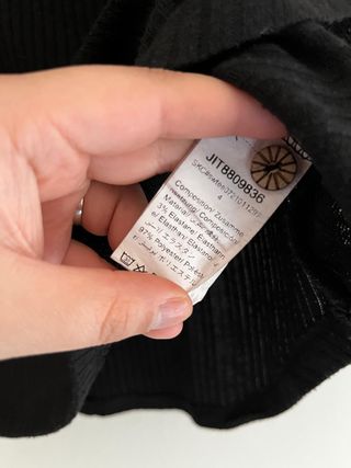 Blusa Shein Curve Canalé Botones Espalda XL Negro