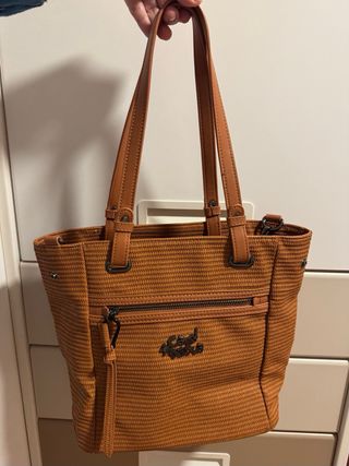 Bolso Caminatta Marrón Tejido Correa Multicolor