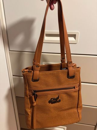 Bolso Caminatta Marrón Tejido Correa Multicolor