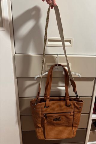 Bolso Caminatta Marrón Tejido Correa Multicolor