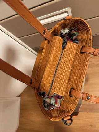 Bolso Caminatta Marrón Tejido Correa Multicolor