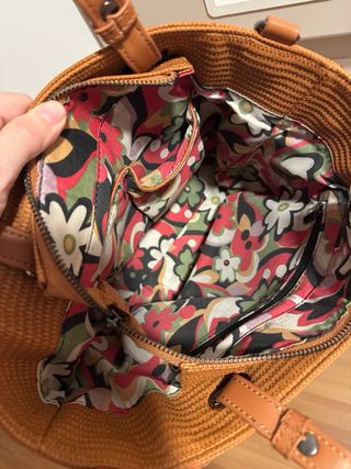 Bolso Caminatta Marrón Tejido Correa Multicolor