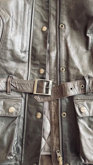 Giubbotto in pelle vintage Triumph nero