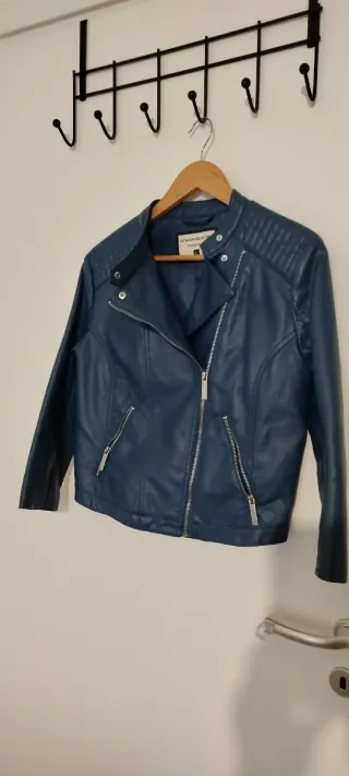 Giacchino ecopelle donna blu