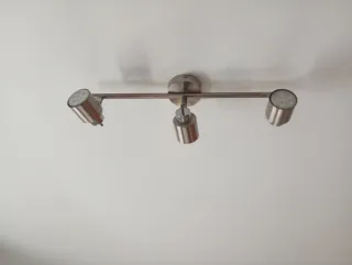 Lampada da soffitto argentata con 3 luci