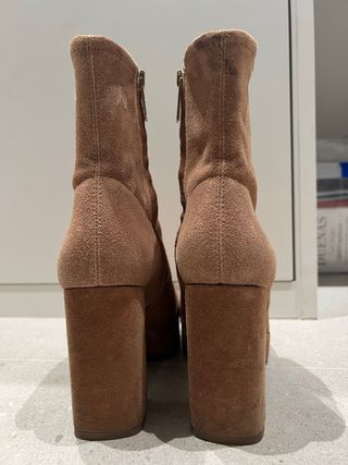 Botines Uterqüe Marrones Tacon Plataforma