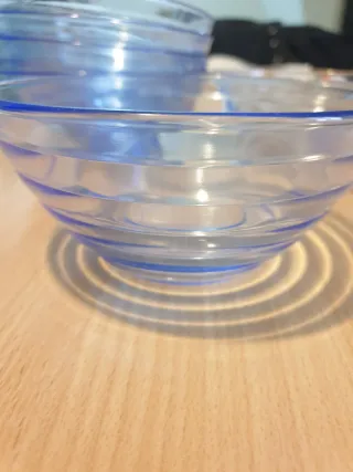 6 Ciotole Duralex Vetro Trasparente Blu