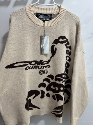 Jersey Cold Culture Talla L Beige/Marrón