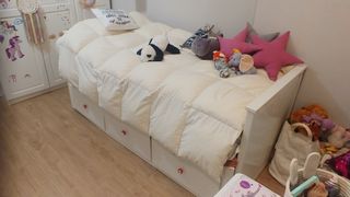 Cama nido Ikea Hemnes blanca con colchones