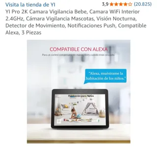 YI Pro 2K Cámara Vigilancia WiFi Interior