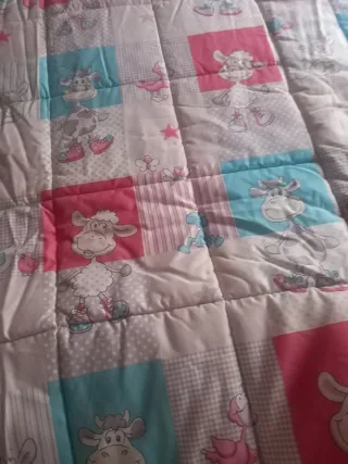 Piumone per Letto 90cm con Stampa Mucca Rosa e Turchese. 2 unità