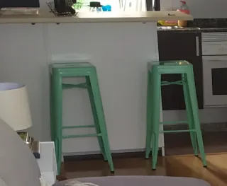 Taburetes metálicos Sklum verde menta (2 uds)