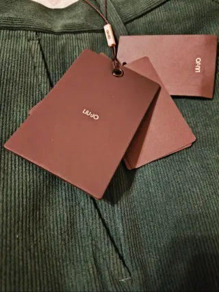 Liu Jo Pantalone Velluto Costine Verde