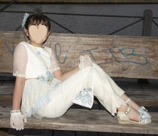 Traje de Comunión Blanco y Azul