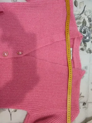 Cardigan donna rosa con bottoni perla taglia unica