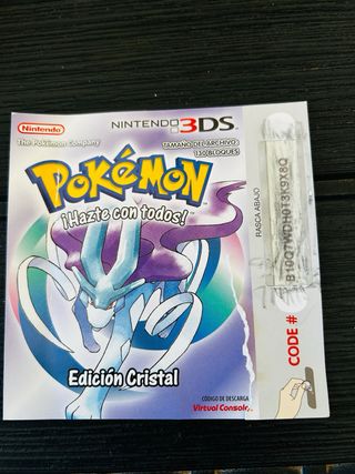Caja Vacía Pokémon Edición Cristal Nintendo 3DS
