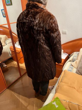 Cappotto in Pelle Naturale Vintage Marrone
