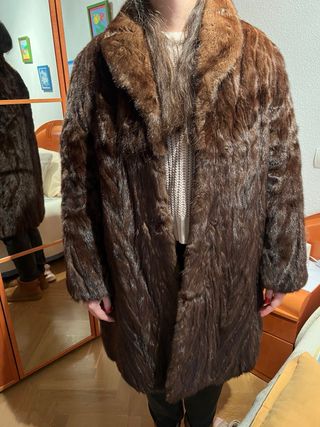 Cappotto in Pelle Naturale Vintage Marrone