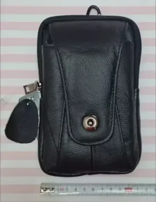 OFERTA. BOLSO PIEL MULTIUSOS MOVIL. RIÑONERA NEGRA