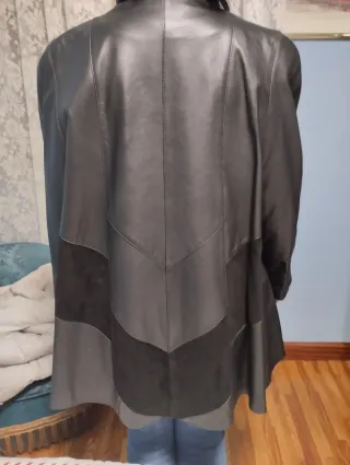 Chaqueta Piel y Ante Combinada