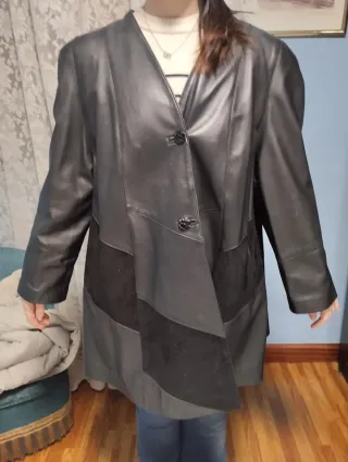 Chaqueta Piel y Ante Combinada