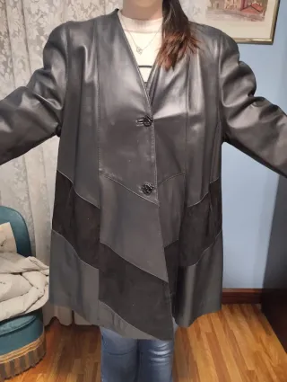 Chaqueta Piel y Ante Combinada