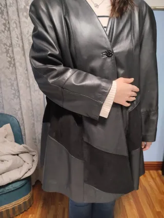 Chaqueta Piel y Ante Combinada