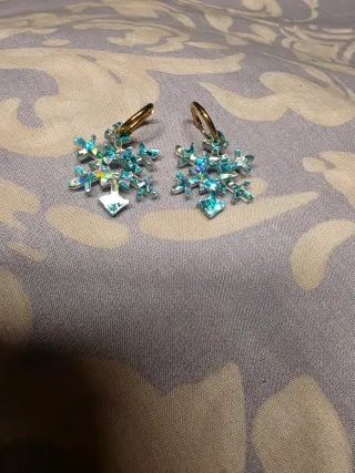 Pendientes Copo de Nieve Metacrilato ACERO