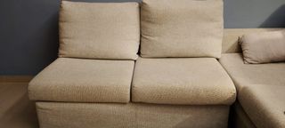 Divano 5 posti tessuto grigio chiaro