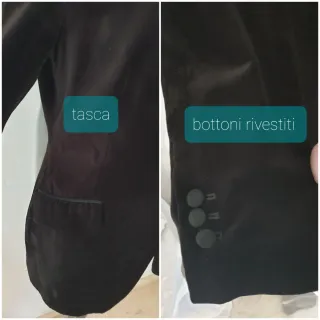 Blazer velluto nero con profili verdi XL/L