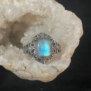 Anillo Plata Labradorita Natural