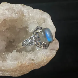 Anillo Plata Labradorita Natural