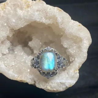 Anillo Plata Labradorita Natural